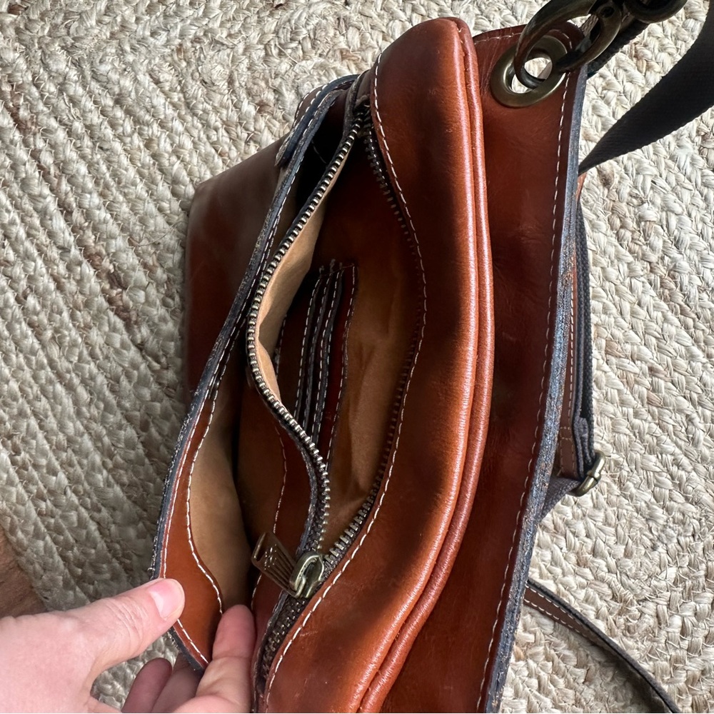 Patricia Nash Leather Crossbody Bag - Chestnut Brown - Picture 7 of 12